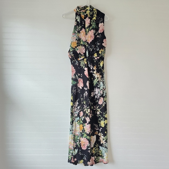 NWT Petal & Pup Anabelle Halter Neck Midi Sun Dress in Black Floral XS Sundress - Picture 7 of 12